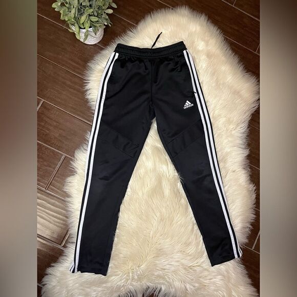 Adidas black joggers track pants sz med youth - Picture 1 of 4